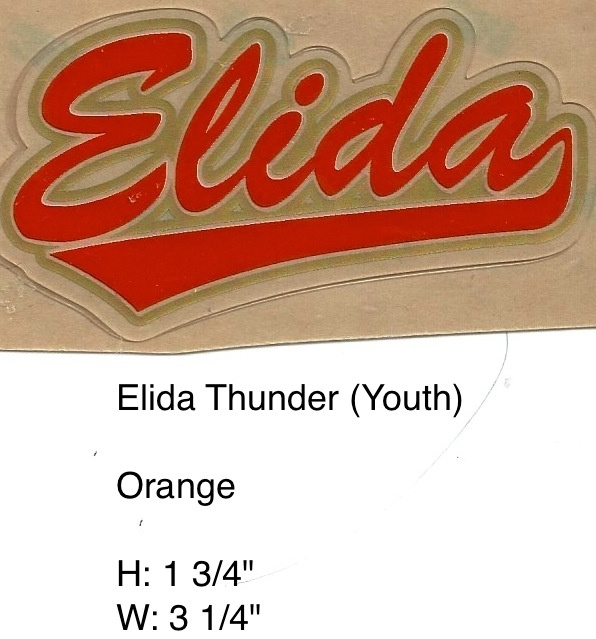 Elida orange, gold, clear